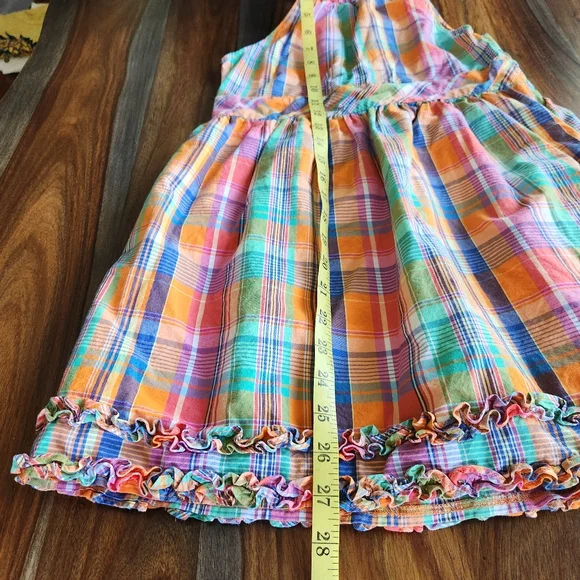 Super Cute Summery American Living Girls Dress Size 10 Ruffles Plaid Lined - Picture 9 of 9